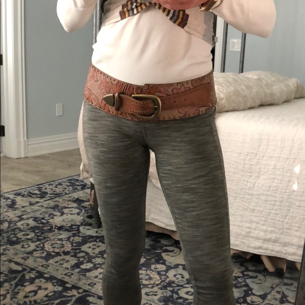 Saks Fifth Avenue Paisley Belt - Brown and Tan 34” not including buckle